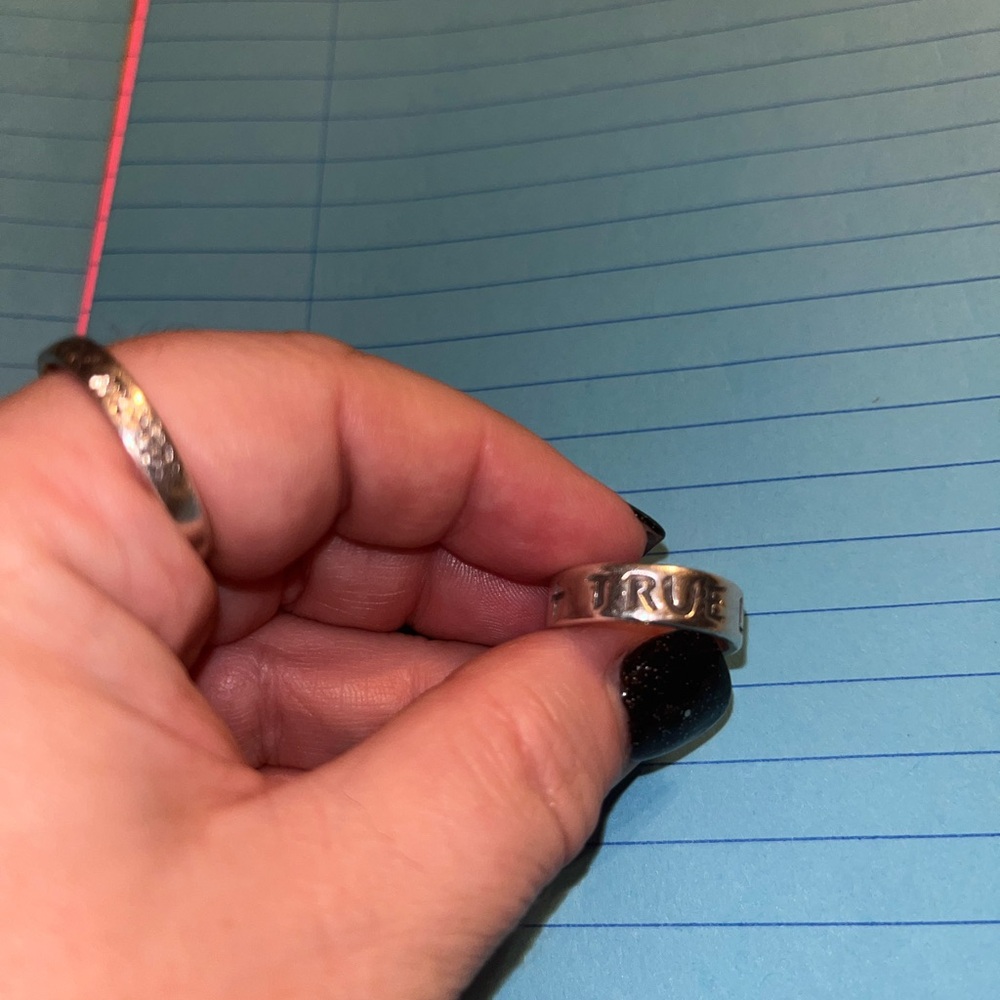 Silver Ring with 'True' Inscription